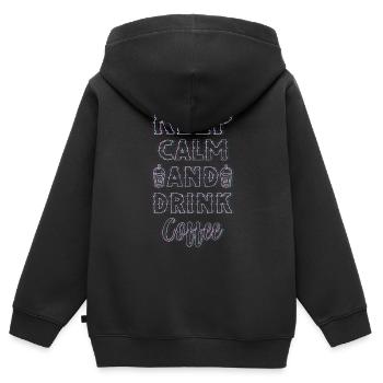 Kaffee Wachmacher Kaffeebohne Coffeeshop - Kinder Premium Organic Zip Hoodie - Schwarz - Hinten - AI Model Kid Male (0cm)