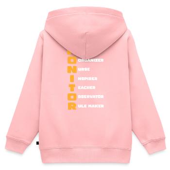 School bus MONITOR Mentor Organizer Nurse - Kinder Premium Organic Zip Hoodie - Rosa - Hinten - AI Model Kid Female (0cm)