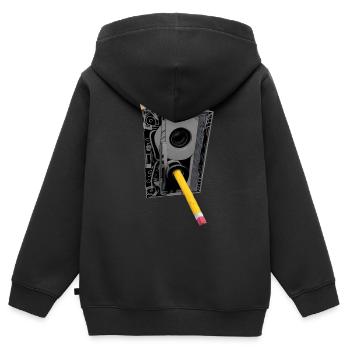 cassette - Sweat Premium à capuche zippé enfant bio - noir - Dos - AI Model Kid Male (0cm)