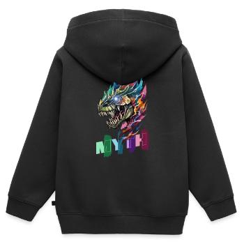Mythical Creature - Embracing the Unknown - Kids Premium Organic Zip-up Hoodie - black - Back - AI Model Kid Male (0cm)