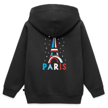 Geschenk Grafikdesign Paris Tour Eiffel Frankreich - Kinder Premium Organic Zip Hoodie - Schwarz - Hinten - AI Model Kid Male (0cm)