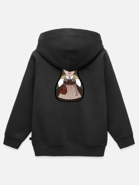 Korkein int - Hoodie Premium med dragkedja barn ekologisk - svart