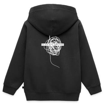 Ich bin nicht kompliziert - Kinder Premium Organic Zip Hoodie - Schwarz - Hinten - AI Model Kid Male (0cm)