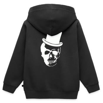 Cylindre de crâne - Sweat Premium à capuche zippé enfant bio - noir - Dos - AI Model Kid Male (0cm)