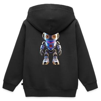 Robots for the individual LooK - Kids Premium Organic Zip-up Hoodie - black - Back - AI Model Kid Male (0cm)