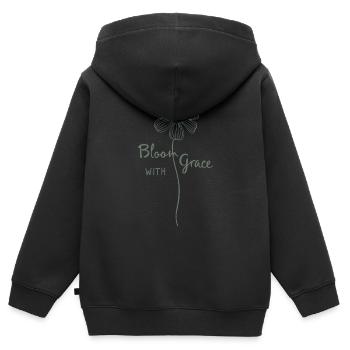 GRÂCE - Sweat Premium à capuche zippé enfant bio - noir - Dos - AI Model Kid Male (0cm)