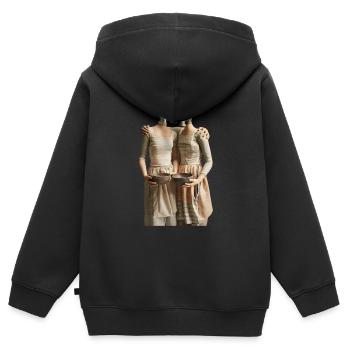 Surreale Wasserhahn Figuren - Kinder Premium Organic Zip Hoodie - Schwarz - Hinten - AI Model Kid Male (0cm)