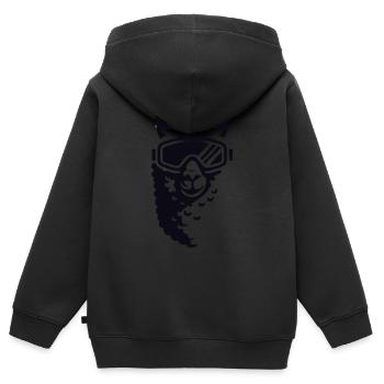 lama alpaka skibrille - Kinder Premium Organic Zip Hoodie - Schwarz - Hinten - AI Model Kid Male (0cm)