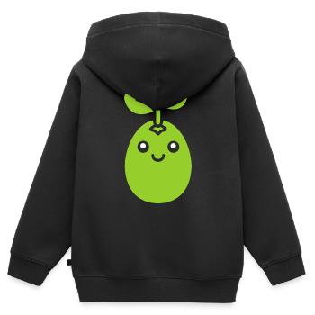 petit pois - Sweat Premium à capuche zippé enfant bio - noir - Dos - AI Model Kid Male (0cm)