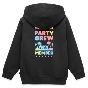 Mallorca Party Crew - Sweat Premium à capuche zippé enfant bio - noir - Dos - AI Model Kid Male (0cm)