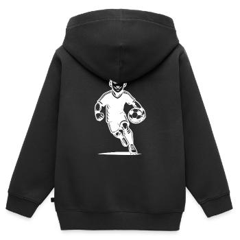 Sportlicher Fussballspieler mit Ball - Kinder Premium Organic Zip Hoodie - Schwarz - Hinten - AI Model Kid Male (0cm)