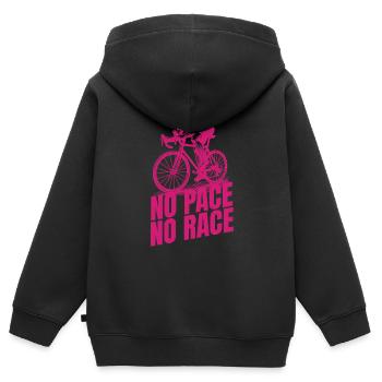 no pace no race - Kids Premium Organic Zip-up Hoodie - black - Back - AI Model Kid Male (0cm)