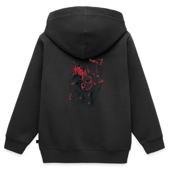 Gothic Girl Sad Demon Woman Aesthetic Dark Pastel - Kinder Premium Organic Zip Hoodie - Schwarz - Hinten - AI Model Kid Male (0cm)