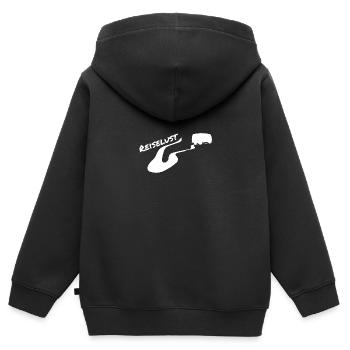 Camper Camping Van Bus Campen Reiselust Serpentine - Kinder Premium Organic Zip Hoodie - Schwarz - Hinten - AI Model Kid Male (0cm)