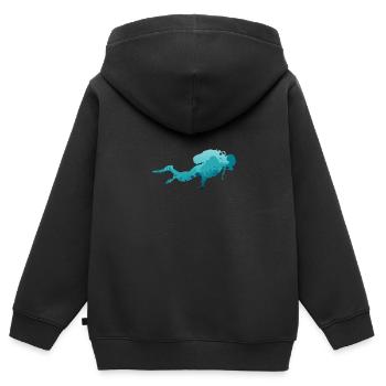 Ocean Diver - Sweat Premium à capuche zippé enfant bio - noir - Dos - AI Model Kid Male (0cm)
