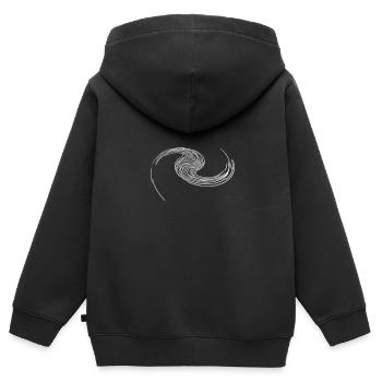 Géométrie spirale - Galaxie spirale - Sweat Premium à capuche zippé enfant bio - noir - Dos - AI Model Kid Male (0cm)