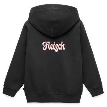 Fleisch - Kinder Premium Organic Zip Hoodie - Schwarz - Hinten - AI Model Kid Male (0cm)