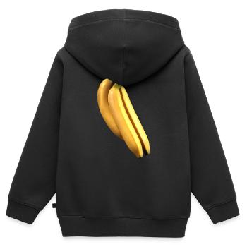 banane banana obst veggie gemuese fruits87 - Kinder Premium Organic Zip Hoodie - Schwarz - Hinten - AI Model Kid Male (0cm)