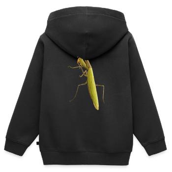Une mante religieuse en attente - Sweat Premium à capuche zippé enfant bio - noir - Dos - AI Model Kid Male (0cm)