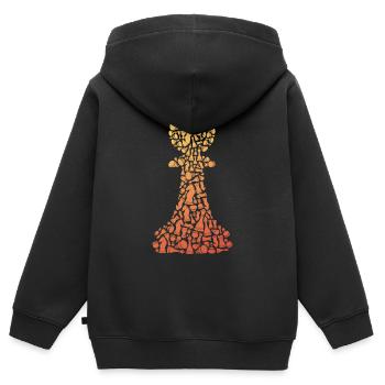Chess piece symbols chess game chess player - Kids Premium Organic Zip-up Hoodie - black - Back - AI Model Kid Male (0cm)
