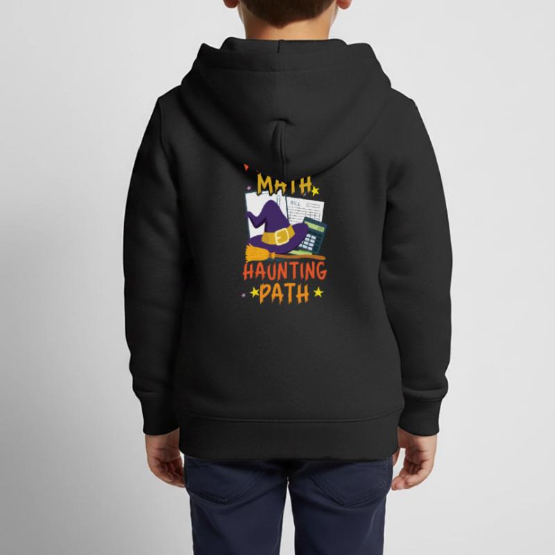 Witch Math Haunted Path Comptable Halloween Sweat Premium à capuche zippé enfant bio