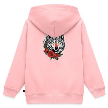 Tierwelt Gothic Rose Illustration Grafikdesign - Kinder Premium Organic Zip Hoodie - Rosa - Hinten - AI Model Kid Female (0cm)