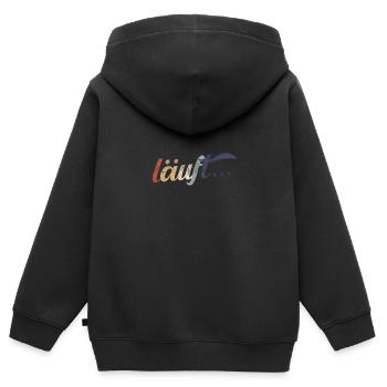 Läuft Vintage - Kinder Premium Organic Zip Hoodie - Schwarz - Hinten - AI Model Kid Male (0cm)