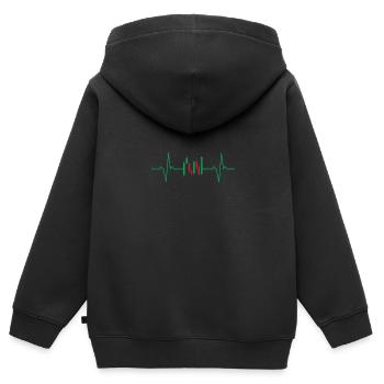 Candlesticks Lifeline Herzschlag Tag Händler - Kinder Premium Organic Zip Hoodie - Schwarz - Hinten - AI Model Kid Male (0cm)