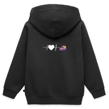 Autoscooter Kirmes Herzschlag - Kinder Premium Organic Zip Hoodie - Schwarz - Hinten - AI Model Kid Male (0cm)