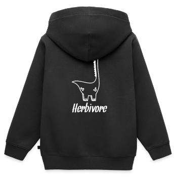 Vegan Veganer Veganerin Dinosaurier Weiß - Kinder Premium Organic Zip Hoodie - Schwarz - Hinten - AI Model Kid Male (0cm)