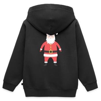 Weihnachtsmann - Kinder Premium Organic Zip Hoodie - Schwarz - Hinten - AI Model Kid Male (0cm)