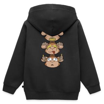 Not seeing, hearing or saying anything evil - Kids Premium Organic Zip-up Hoodie - black - Back - AI Model Kid Male (0cm)
