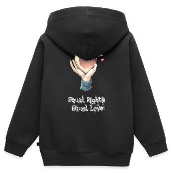Equal rights - Kids Premium Organic Zip-up Hoodie - black - Back - AI Model Kid Male (0cm)
