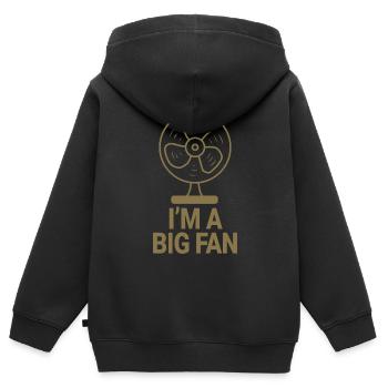 Je suis un grand fan - Sweat Premium à capuche zippé enfant bio - noir - Dos - AI Model Kid Male (0cm)