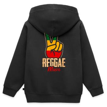 Reggae Musik - Kinder Premium Organic Zip Hoodie - Schwarz - Hinten - AI Model Kid Male (0cm)