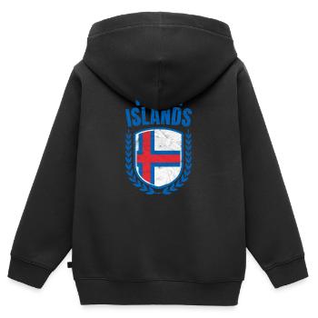 Färöer Inseln - Kinder Premium Organic Zip Hoodie - Schwarz - Hinten - AI Model Kid Male (0cm)