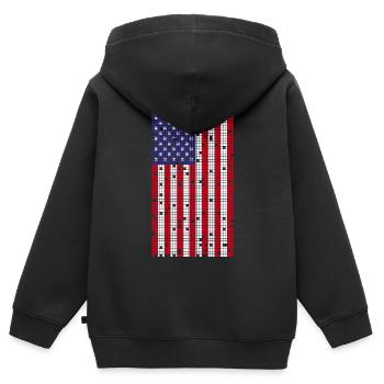 8Bit Retro 4. Juli USA - Kinder Premium Organic Zip Hoodie - Schwarz - Hinten - AI Model Kid Male (0cm)