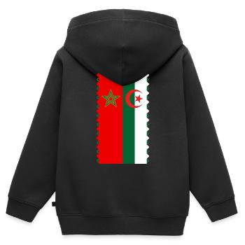 Algerien Marokko - Kinder Premium Organic Zip Hoodie - Schwarz - Hinten - AI Model Kid Male (0cm)