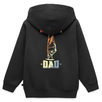 Daddy Windsurfing - Kids Premium Organic Zip-up Hoodie - black - Back - AI Model Kid Male (0cm)