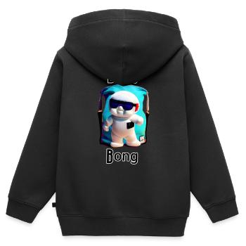 Baby Chill Maskottchen - Kinder Premium Organic Zip Hoodie - Schwarz - Hinten - AI Model Kid Male (0cm)