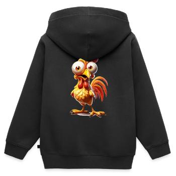 Lustiges Huhn Huhn Lustiges Bild - Kinder Premium Organic Zip Hoodie - Schwarz - Hinten - AI Model Kid Male (0cm)