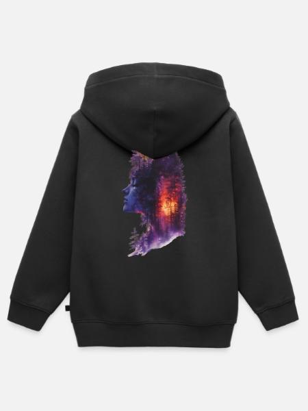 Wald sehnsucht - Kinder Premium Organic Zip Hoodie - Schwarz
