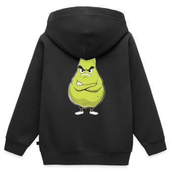 Birne - Kinder Premium Organic Zip Hoodie - Schwarz - Hinten - AI Model Kid Male (0cm)