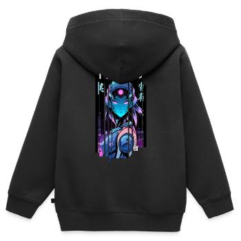 Cyborg Frau Futuristischer Roboter - Kinder Premium Organic Zip Hoodie - Schwarz - Hinten - AI Model Kid Male (0cm)