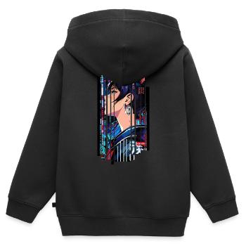 Futuristic Cyborg Woman - Kids Premium Organic Zip-up Hoodie - black - Back - AI Model Kid Male (0cm)