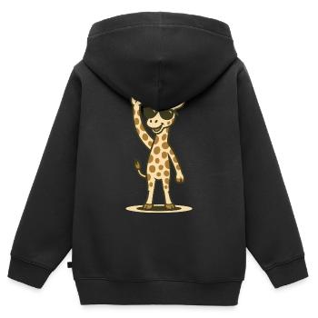 Grand et bruyant - Sweat Premium à capuche zippé enfant bio - noir - Dos - AI Model Kid Male (0cm)