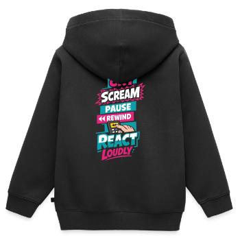 Anime-fangirl Schreit Anime-reaktion - Kinder Premium Organic Zip Hoodie - Schwarz - Hinten - AI Model Kid Male (0cm)