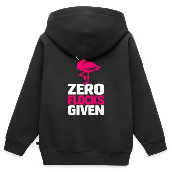 Zero Flocks Given - Kinder Premium Organic Zip Hoodie - Schwarz - Hinten - AI Model Kid Male (0cm)