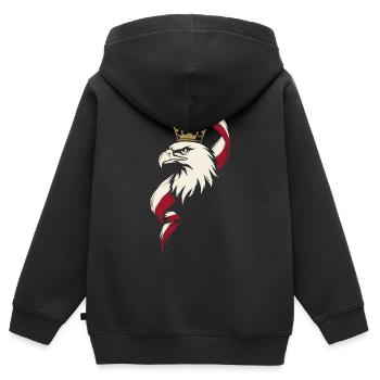 Polnische Adlerkrone - Kinder Premium Organic Zip Hoodie - Schwarz - Hinten - AI Model Kid Male (0cm)