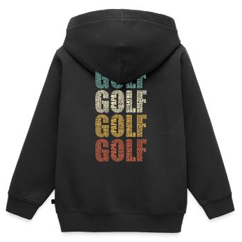 Golf Papa Vater Papa Papa Vintage-Golfer-Geschenk - Kinder Premium Organic Zip Hoodie - Schwarz - Hinten - AI Model Kid Male (0cm)